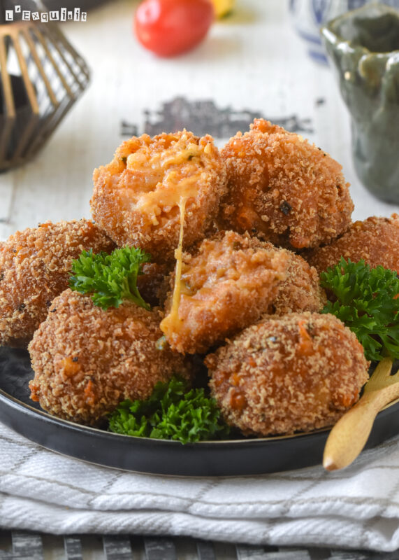 Croquetas de patata con sobrasada y queso