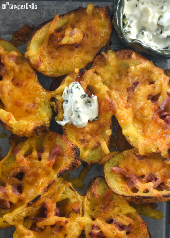 Potato skin con bacon y queso