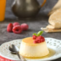 Flan de mascarpone con frambuesas