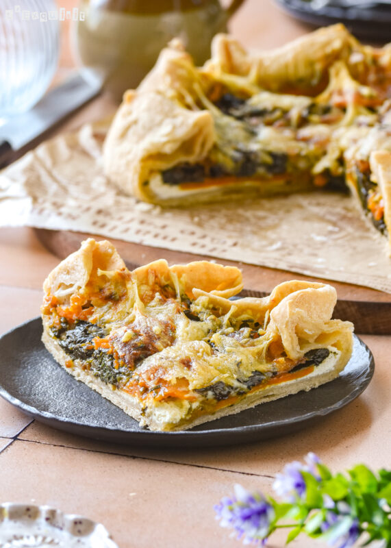 Galette con boniato y espinacas