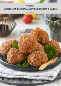Croquetas de patata con sobrasada y queso