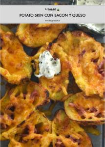 Potato skin con bacon y queso