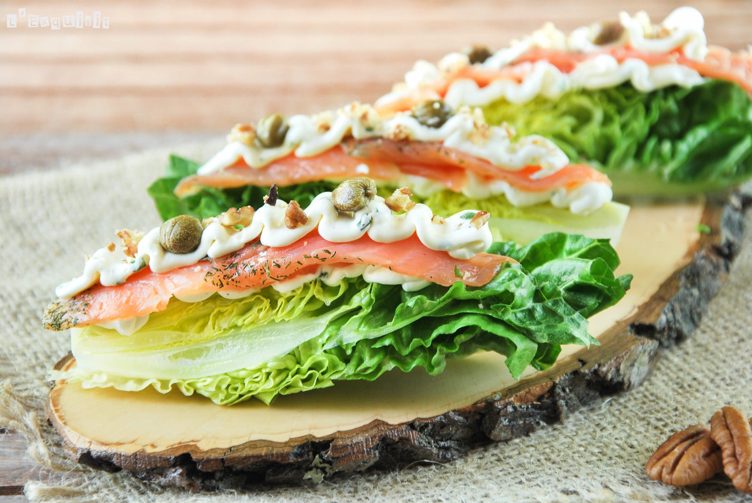 Cogollos con queso y salmón