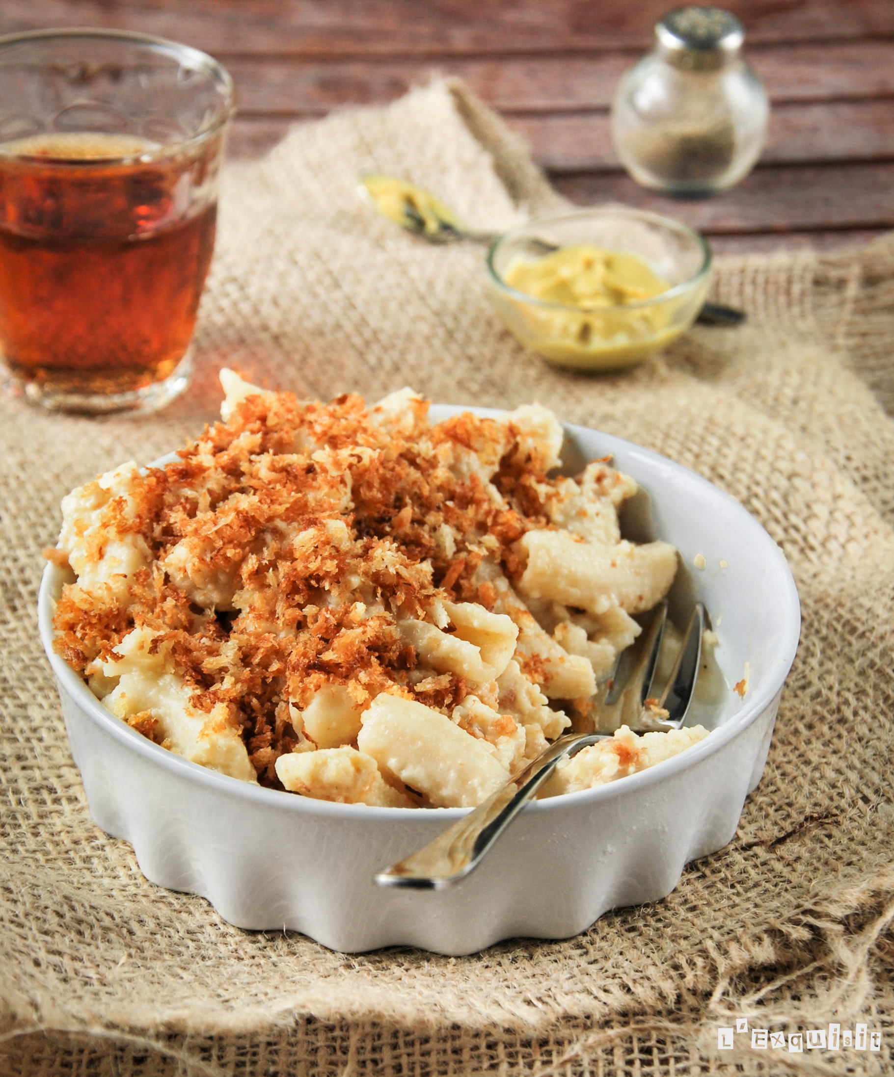 Macarrones con pollo y queso